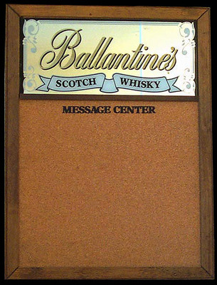 Ballantines Scotch Whisky Mirrored Cork Note Board