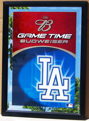 Budweiser Los Angeles Dodgers Beveled Glass Mirror