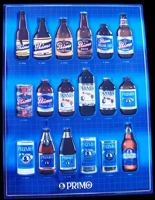 Primo Hawaiian Beer History Tin Sign