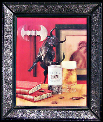 Schlitz Malt Liquor Bull 3D Holographic Type Bar Sign