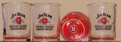 Jim Beam Whiskey Set of 4 12oz. Old Fashioned Glasses