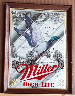 Miller High Life 1st Edition Sportsmens Series Duck Vintage Wildlife Bar Mirror