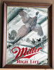 Miller High Life 1st Edition Sportsmens Series Pheasant Vintage Wildlife Bar Mirror