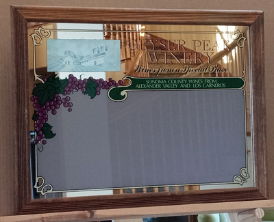 Geyser Peak Winery Dry Erase Score/Menu Board Vintage Bar Mirror<