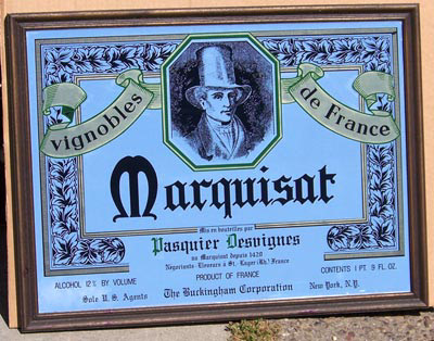 Marquisat Vignobles De France Wine Vintage Bar Mirror