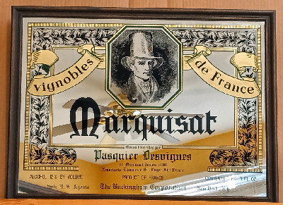 Marquisat Vignobles De France Wine Vintage Bar Mirror