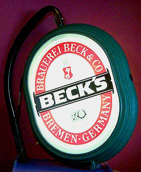 Beck's Beer Double-sided Illuminated Pub Light