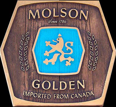 Set of 2 Molson Golden Bar Plaques