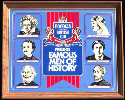 Boodles British Gin Famous Men of History Vintage Bar Mirror