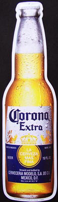 Set of 2 Corona Extra and Corona Light Beer Bottle Tin Signs