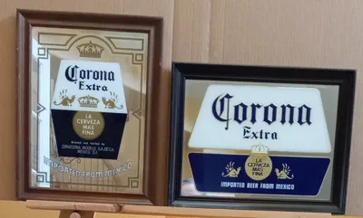 Set of Two Classic Corona Extra Bar Mirrors