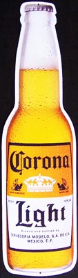 Set of 2 Corona Extra and Corona Light Beer Bottle Tin Signs