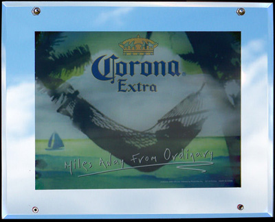 Corona Extra Beach Illuminated Mirrored Motion Audio Bar Sign