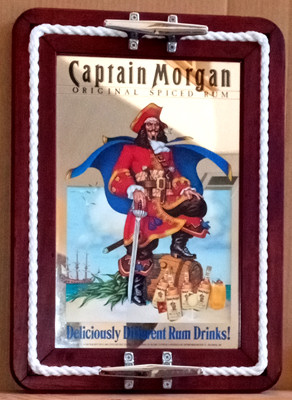 Captain Morgan Spiced Rum Drinks Roped Bar Mirror