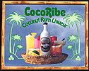 CocoRibe coconut rum mirror in bamboo-style frame