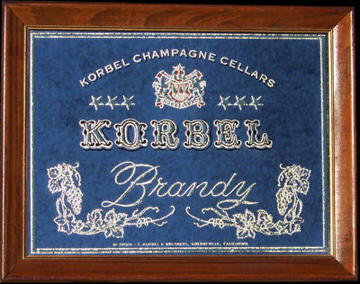 Korbel Brandy Vintage Smoked Glass Bar Mirror