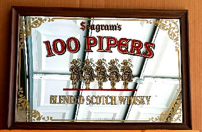 Seagram's 100 Pipers Scotch Whisky Bar Mirror