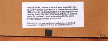 Glenlivet Scotch Whisky Turnberry Classic Golf Courses Of Scotland Vintage Bar Mirror