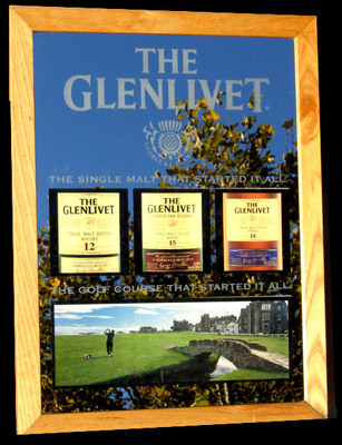 Glenlivet Single Malt Scotch Golf Course Bar Mirror