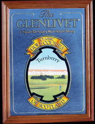 Glenlivet Scotch Whisky Turnberry Classic Golf Courses Of Scotland Vintage Bar Mirror