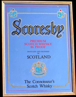Scoresbey  Scotch Whisky Oak Framed Vintage Bar Mirror