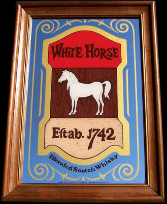White Horse Plaque Mirror Angled View