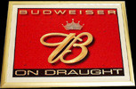 Budweiser Draught Beveled Glass Bar Mirror