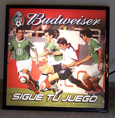 Budweiser Soccer Illuminated Beer Sign