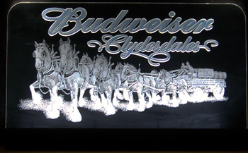 Budweiser Clydesdales LARGE NEW Edge Lit Bar Sign illuminated