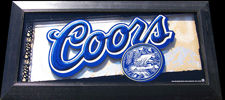 Coors Beer 3D Style Reflective Glass Plaque
