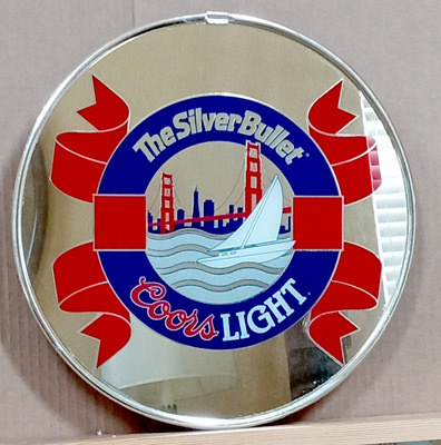 Coors Light The Silver Bullet Beer Round Nautical Bar Mirror with nautical theme
