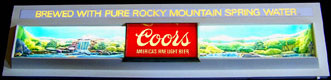 1977 Coors Beer Illuminated Colorado Mountains 3D Vintage Sign