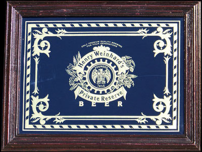 Henry Weinhard's Private Reserve Beer Vintage Reflective Glass Plaque