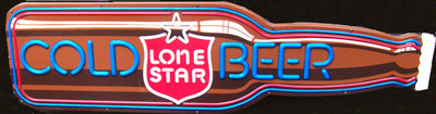 Lone Star Texas Beer Illuminated Long Neck Bottle Sign