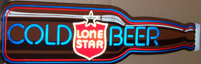 Lone Star Texas Beer Illuminated Long Neck Bottle Sign