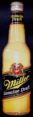 Miller Genuine Draft Illuminated Bottle Vintage Bar Sign