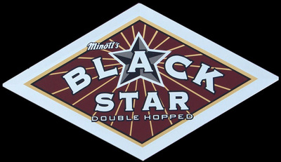 Minott's Black Star Beer Diamond Shaped Bar Mirror