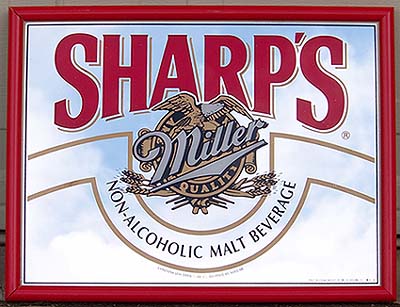Miller Sharp's non-alcoholic Malt Beverage Mirror with Free Tap Handle