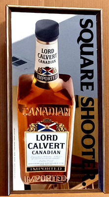 Lord Calvert Canadian Whiskey Square Shooter Vintage Bar Mirror