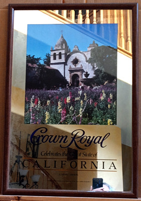 Crown Royal Whisky Carmel Mission California Bar Mirror