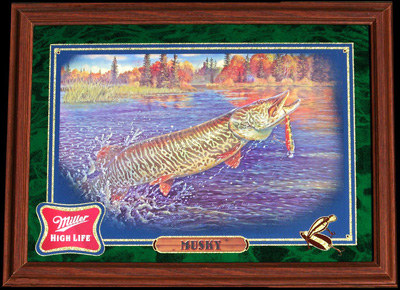 Miller High Life Fish Series Musky Wildlife Mirror