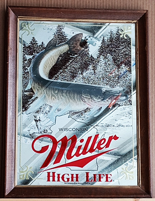 Miller High Life First Edition Sportsmens' Series Muskie Wildlife Bar Mirror