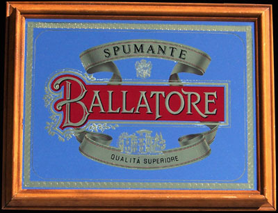 Ballatore Spumante Sparkling Wines Vintage Classic Bar Mirror