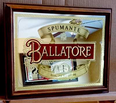 Ballatore Spumante Sparkling Wines Vintage Classic Bar Mirror