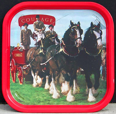 John Courage Beers Shire Horses Bar Tray
