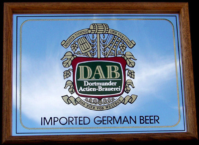 DAB Dortmunder Actien-Brauerei Oak Framed Bar Mirror