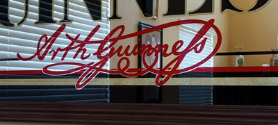 Close-up of Guinness signature